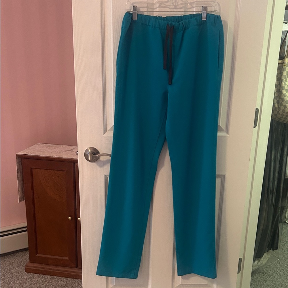 Figs Ladies Teal Wide Leg Scrub Pants